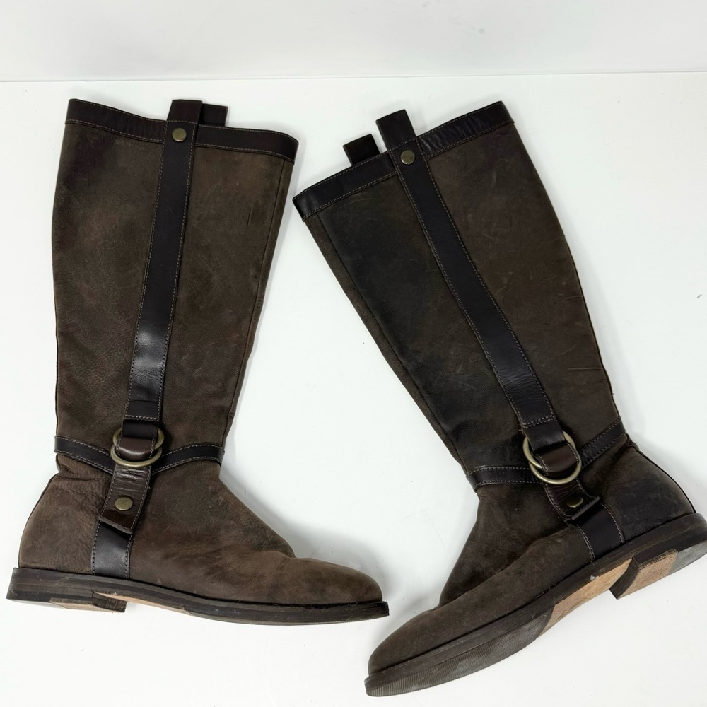 Cole Haan Air Liberty Vintage Leather Riding Boots Brown Size 6